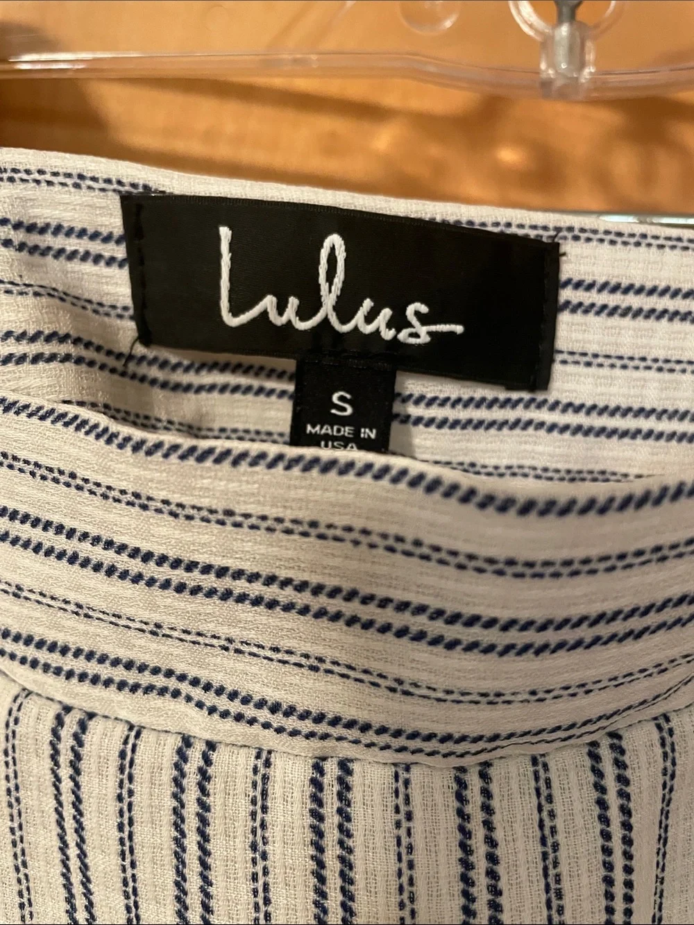 Lulu's White and Navy Striped Wrap Mini Skirt